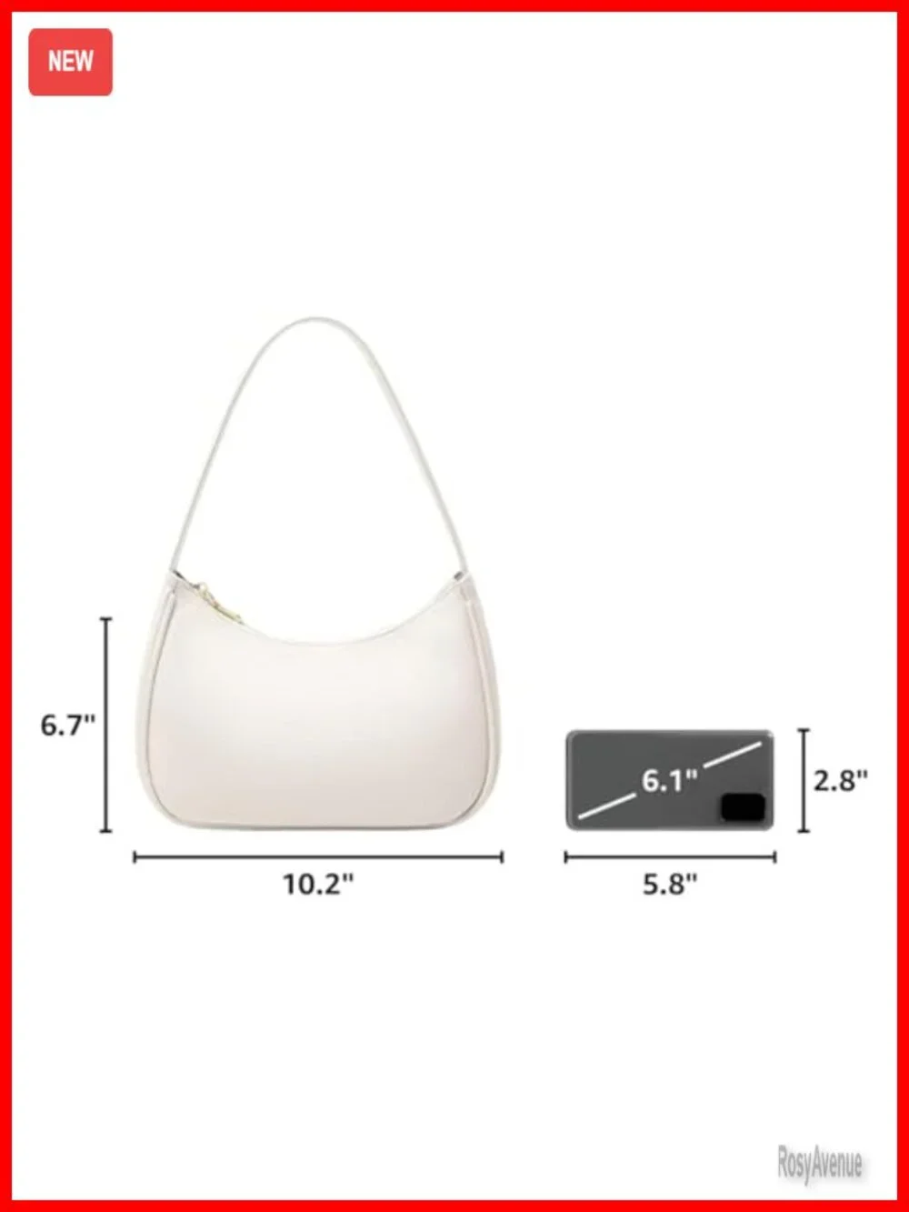 Hobo Tote Handbag Mini Clutch Purse with Zipper Closure PU Leather